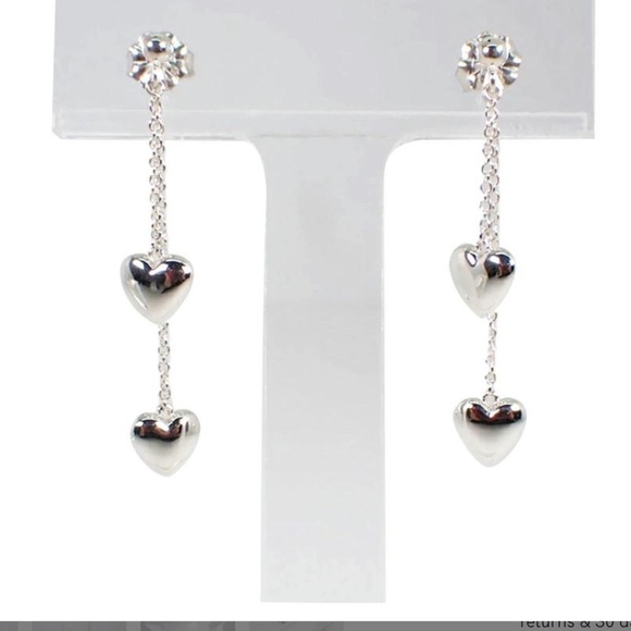 Tiffany & Co. Puffed Heart Drop Dangle Earrings 925 With box rare - Picture 4 of 9